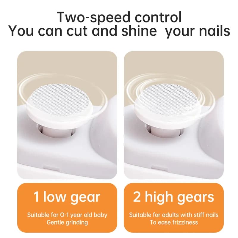 Daily Home Care Convenient 2-In-1 Electric Nail Clipper with Alloy Blade and Nano Glass File for Nail Polish Home Beauty Care