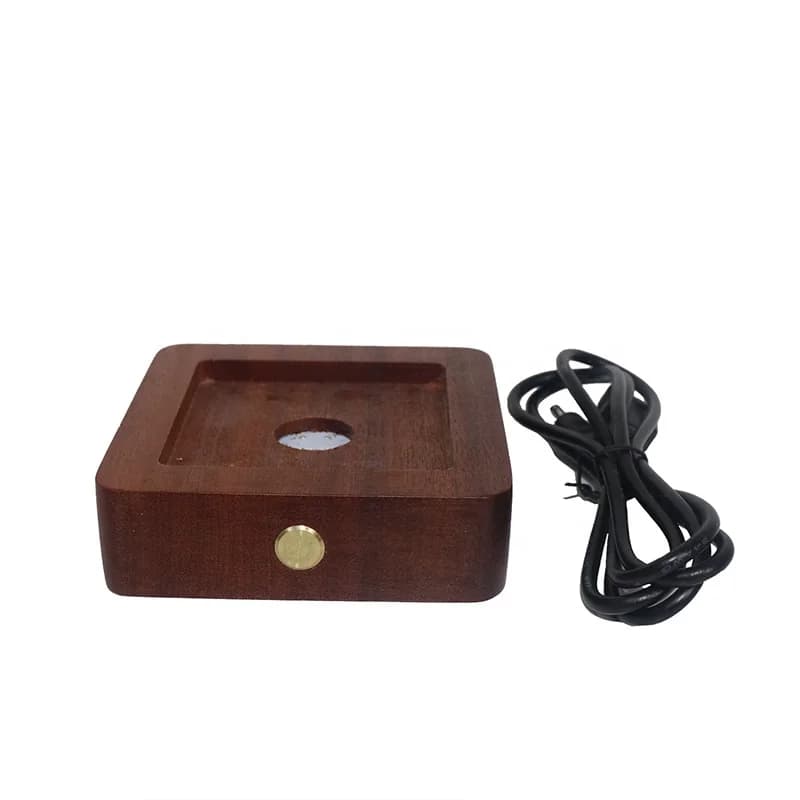 5V USB Charge RGB Wooden Lamp Battery Power LED 3D Crystal Night Light Wonderful Gift for Family
