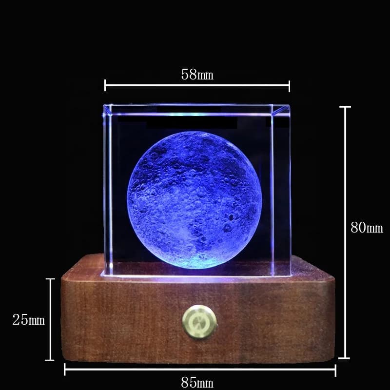 5V USB Charge RGB Wooden Lamp Battery Power LED 3D Crystal Night Light Wonderful Gift for Family