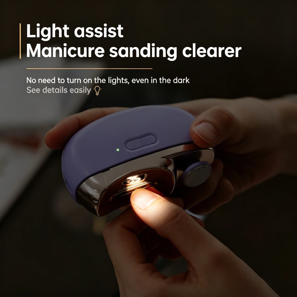 Daily Home Care Convenient 2-In-1 Electric Nail Clipper with Alloy Blade and Nano Glass File for Nail Polish Home Beauty Care