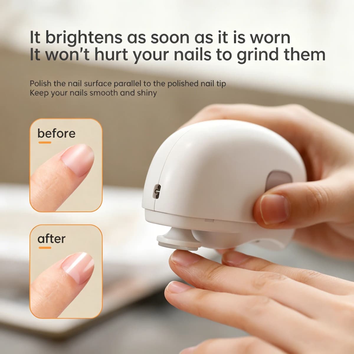 Daily Home Care Convenient 2-In-1 Electric Nail Clipper with Alloy Blade and Nano Glass File for Nail Polish Home Beauty Care